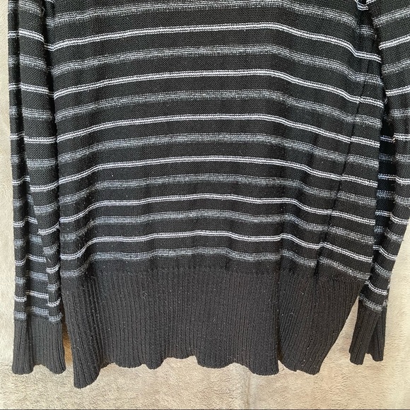 AB Studio Black and White Striped Cardigan - Picture 10 of 12